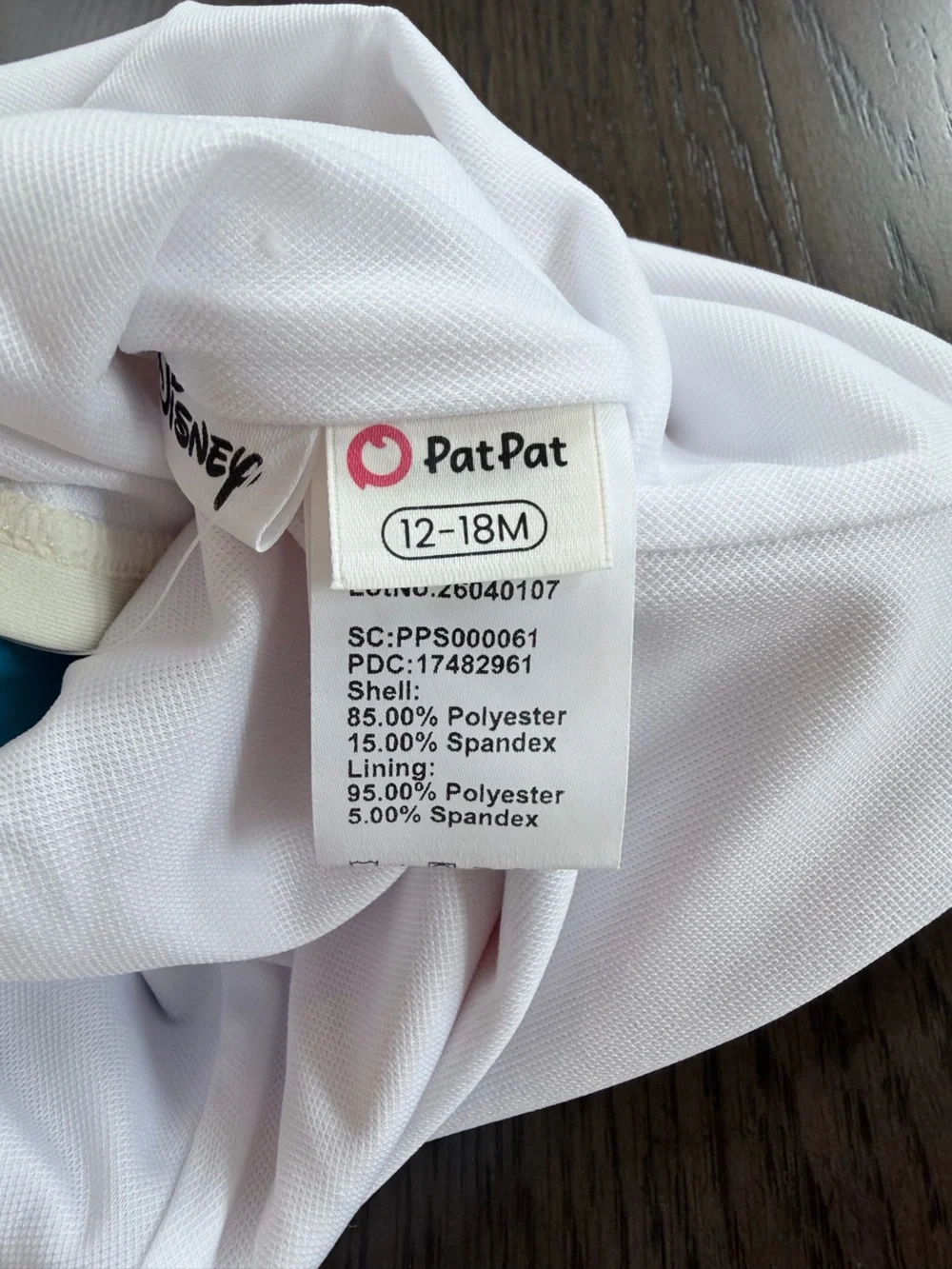 NWT Disney PatPat 12-18M Pink Yellow Belle Princess Swimsuit